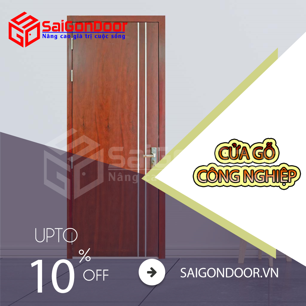 Mẫu cửa gỗ công nghiệp MDF Veneer SaiGonDoor